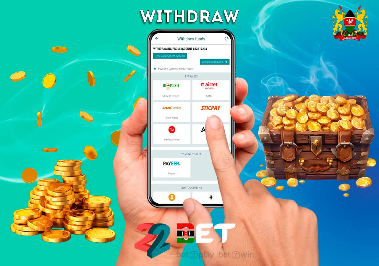 Different ways to withdraw your winnings from 22Bet