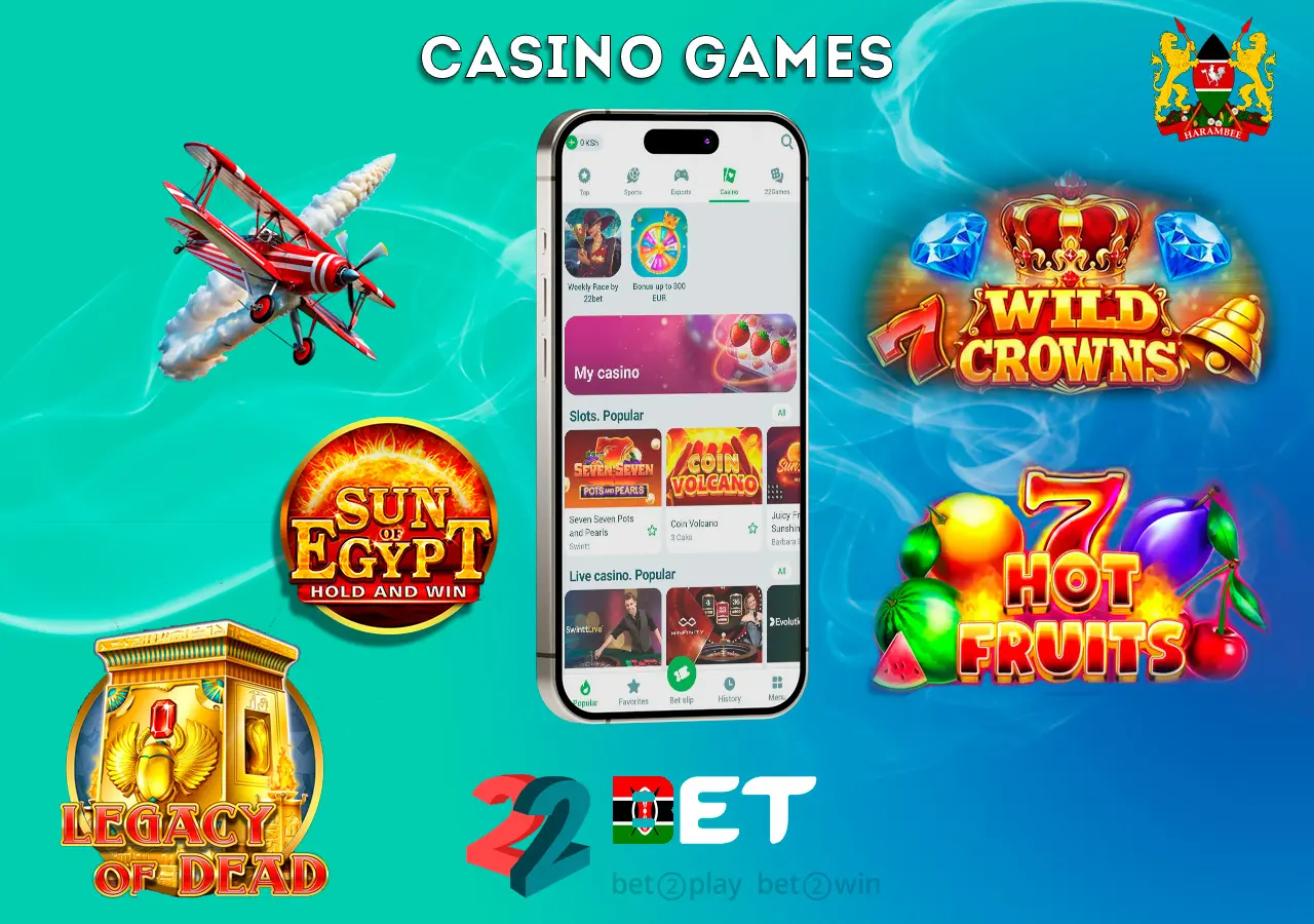 Online casino games on the platform